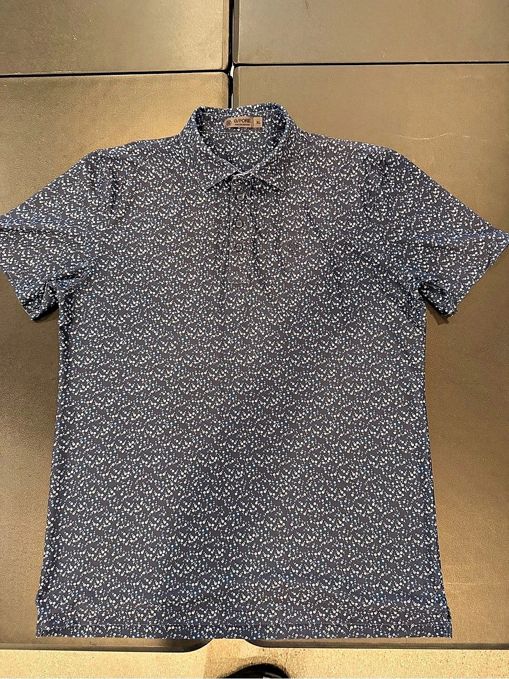 G/FORE Floral Polo Shirt in Blue & Black